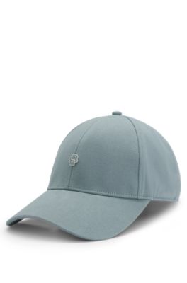 Stretch-cotton cap with Double B monogram, Blue