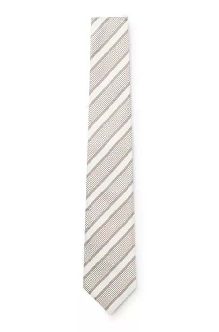 Diagonal-stripe tie in silk