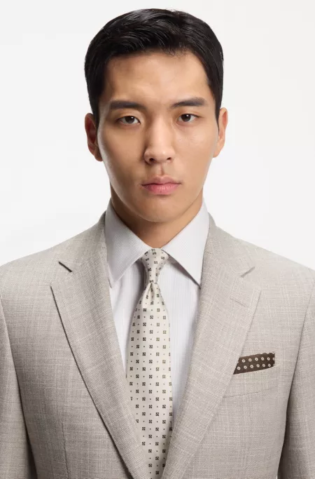 Jacquard-pattern tie in silk