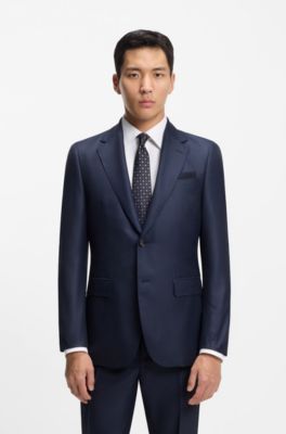 Jacquard-pattern tie in silk, Dark Blue