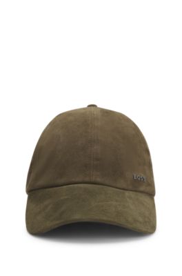 Suede cap with metal logo rivet, Light Green