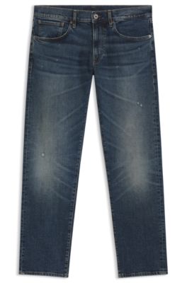 BECKHAM x BOSS blue slim-fit jeans in stretch denim, Dark Blue