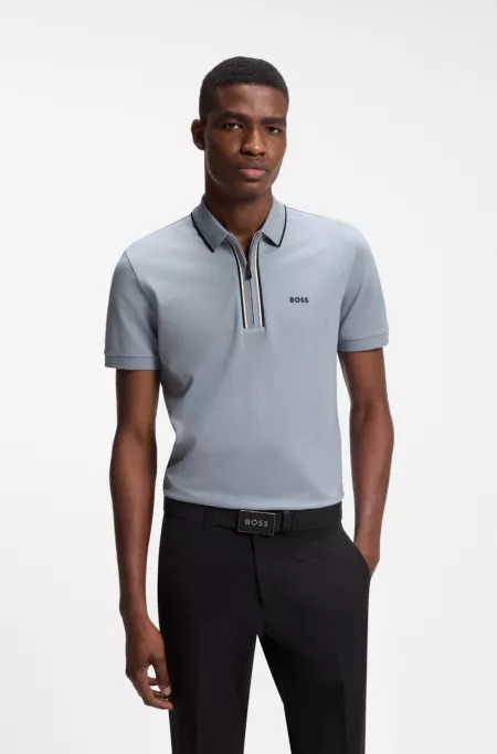 Active Slim-fit polo shirt in moisture-wicking stretch cotton