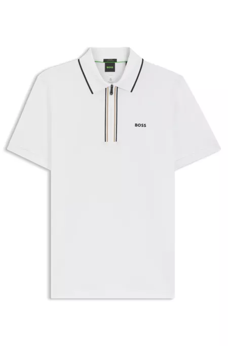 Active Slim-fit polo shirt in moisture-wicking stretch cotton