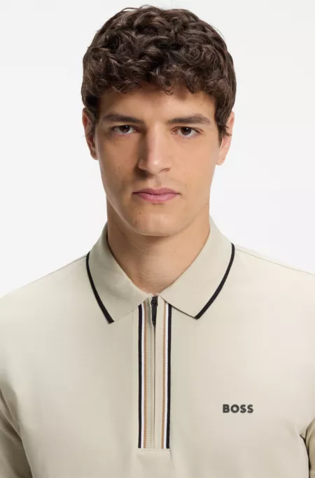 Active Slim-fit polo shirt in moisture-wicking stretch cotton