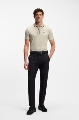 Active Polo slim fit de algod&oacute;n el&aacute;stico con absorci&oacute;n de humedad, Beige claro