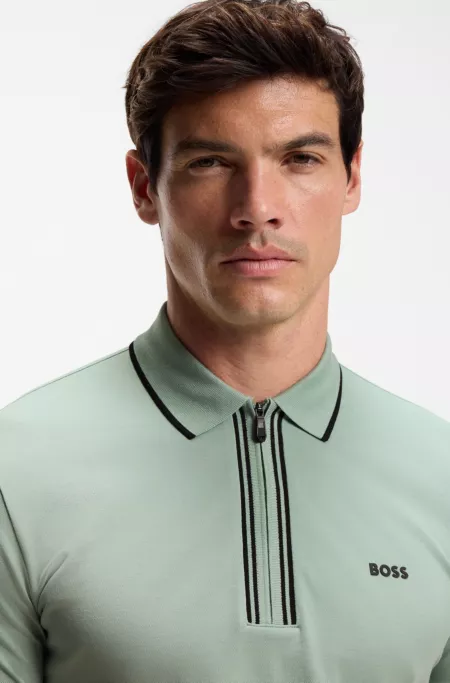 Stretch-cotton slim-fit polo shirt with moisture-wicking performance
