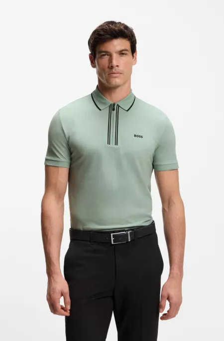 Stretch-cotton slim-fit polo shirt with moisture-wicking performance