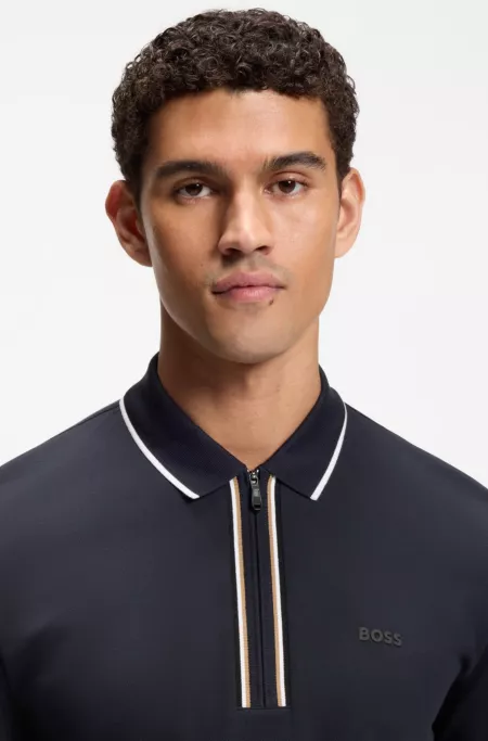 Active Slim-fit polo shirt in moisture-wicking stretch cotton