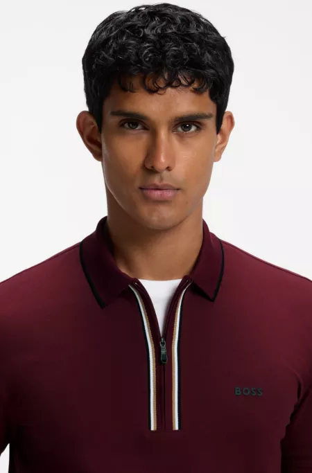 Active Slim-fit polo shirt in moisture-wicking stretch cotton