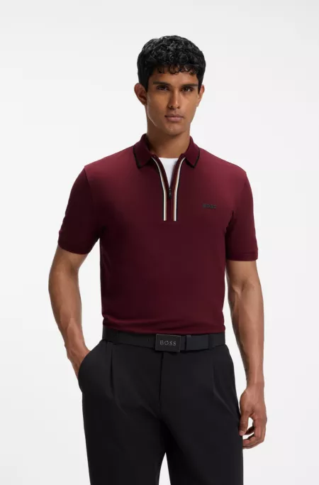 Active Slim-fit polo shirt in moisture-wicking stretch cotton