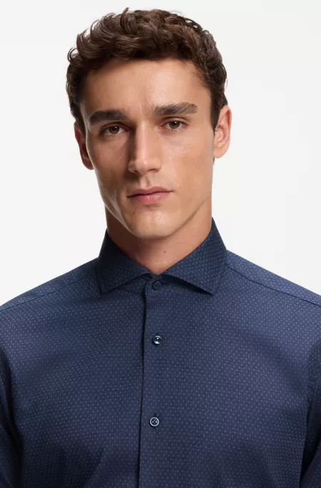 Regular-fit shirt in cotton dobby