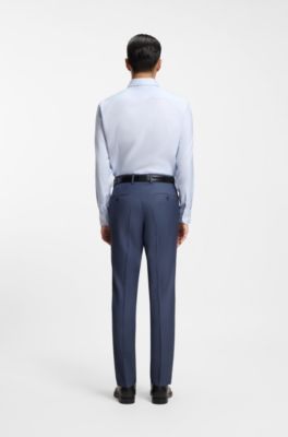 Slim-fit shirt in cotton twill, Light Blue