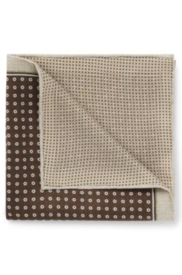 Pa&ntilde;uelo de bolsillo de seda italiana con estampado doble, Cal