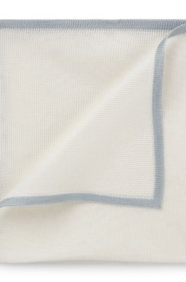 Knitted pocket square in Italian-made silk, White