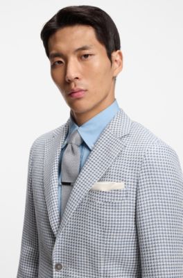 Knitted pocket square in Italian-made silk, White