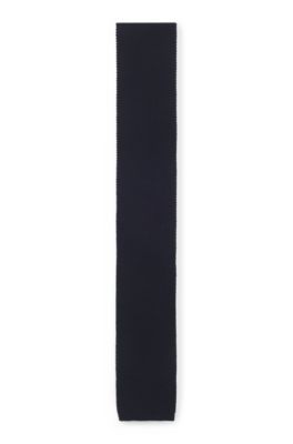 BECKHAM x BOSS knitted tie in wool, Dark Blue