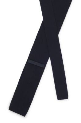 BECKHAM x BOSS knitted tie in wool, Dark Blue