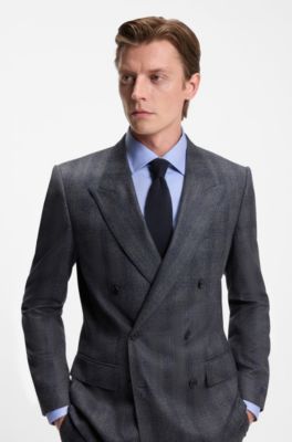 BECKHAM x BOSS knitted tie in wool, Dark Blue