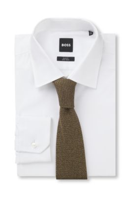 Knitted tie in silk, Light Green