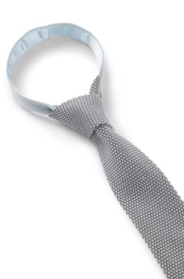 Cravate en maille de soie, bleu clair