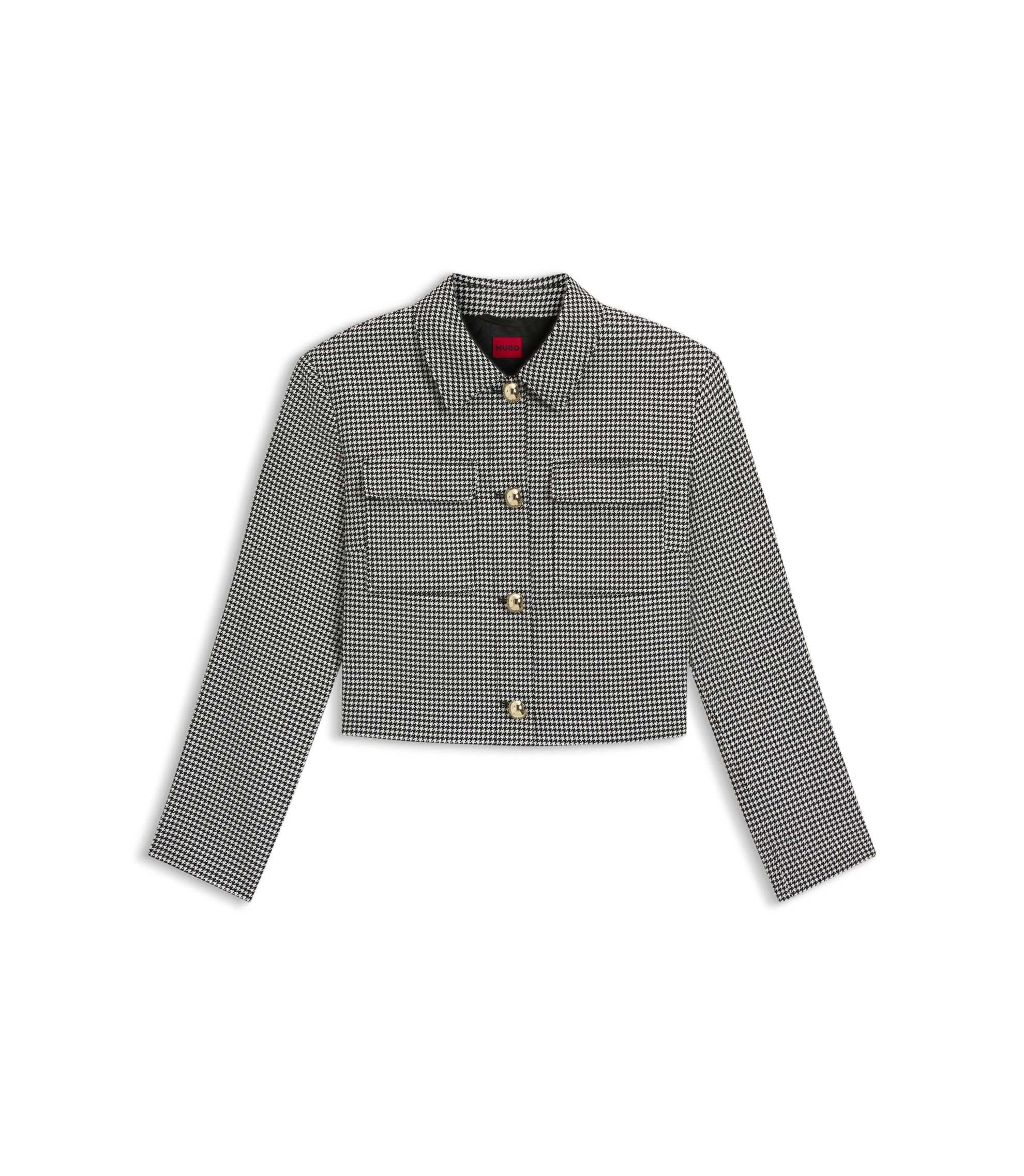 HUGO - Relaxed-fit blazer with cropped length - Patterned