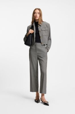 Relaxed-fit blazer with cropped length, Patterned