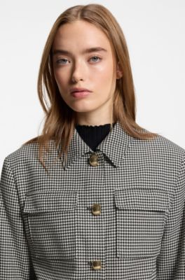 Relaxed-fit blazer with cropped length, Patterned