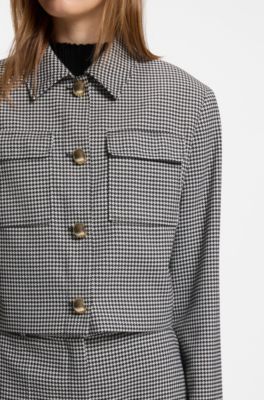 Relaxed-fit blazer with cropped length, Patterned