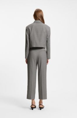 Relaxed-fit blazer with cropped length, Patterned