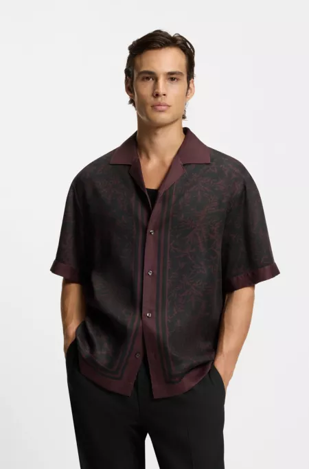 Oversized-fit shirt with digital print