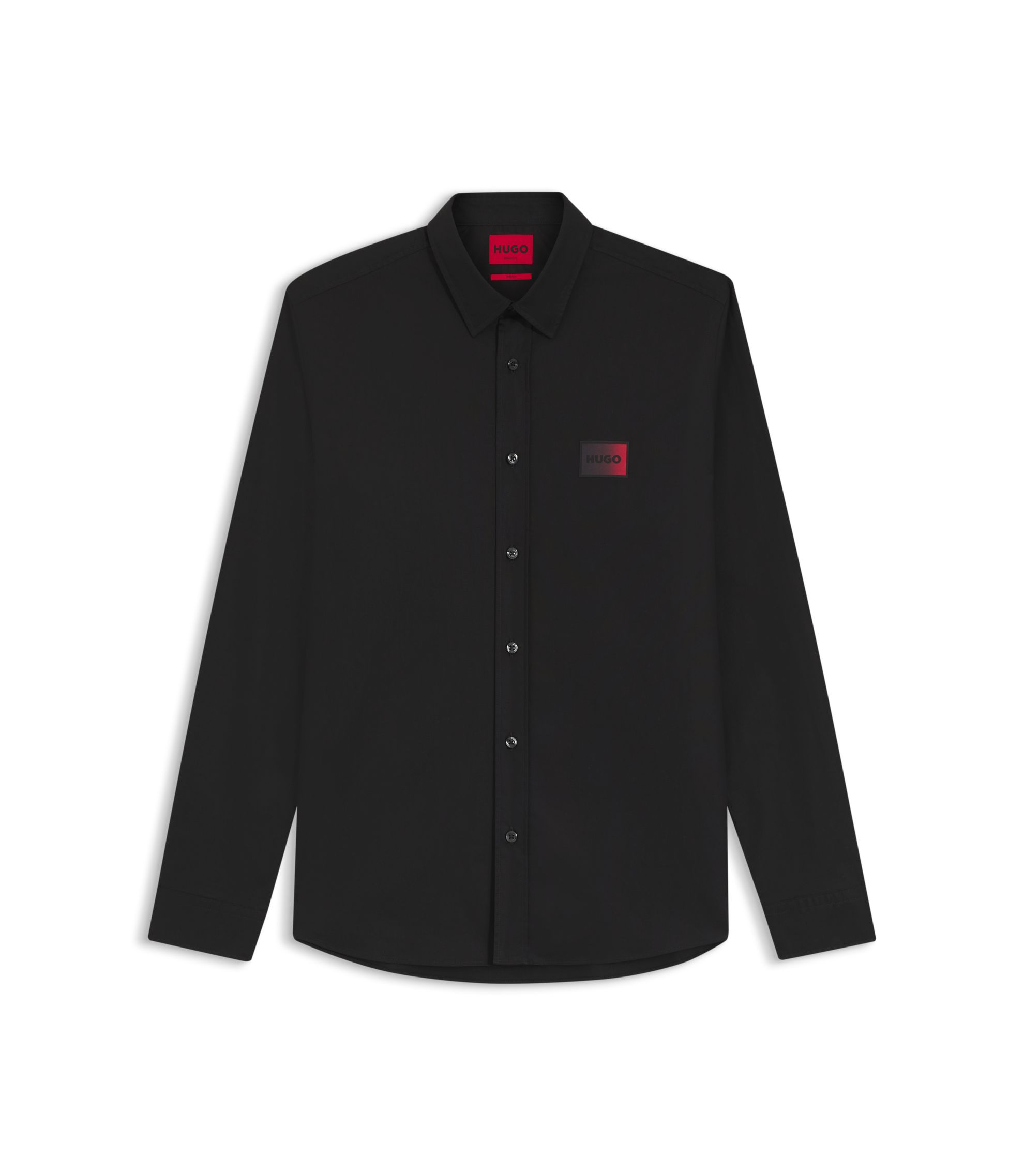 boss black dress shirt ST Motion Long Sleeve - Male The shirt is made from a comfortable and breathable fabric HUGO Hugo Boss Slim Fit