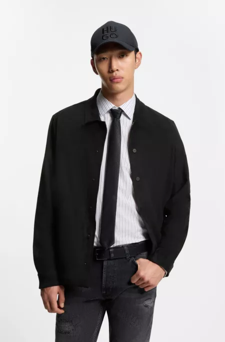 Oversized-fit shirt in faux leather