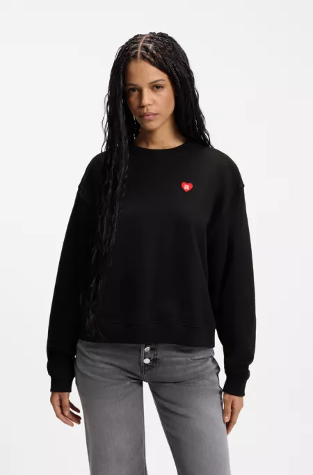 All-gender Cotton-terry sweatshirt with heart logo