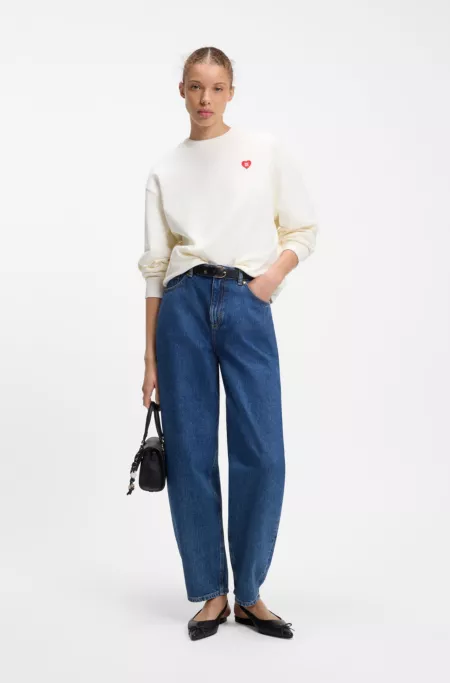 All-gender Cotton-terry sweatshirt with heart logo