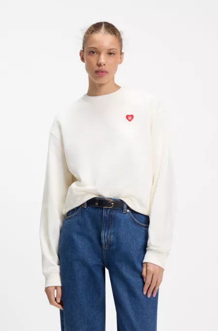 All-gender Cotton-terry sweatshirt with heart logo