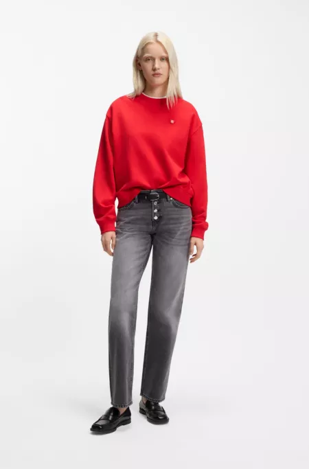 Heart-logo sweatshirt in cotton terry