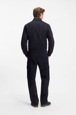 BECKHAM x BOSS zip jacket in wool and cashmere, Dark Blue