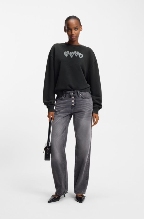 Heart-logo sweatshirt in cotton terry - image 2