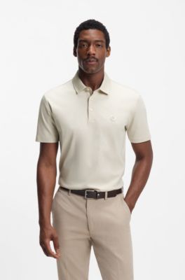 Polo shirt in mercerized cotton with Double B monogram, White