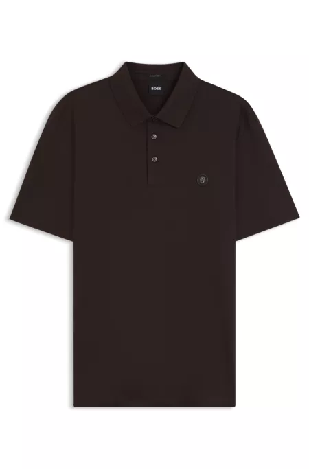 Mercerized-cotton polo shirt with Double B monogram