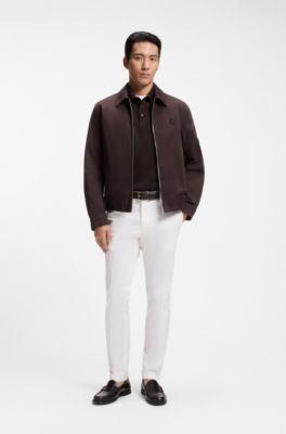 Polo de algod&oacute;n mercerizado con monograma Double&nbsp;B, Marr&oacute;n oscuro