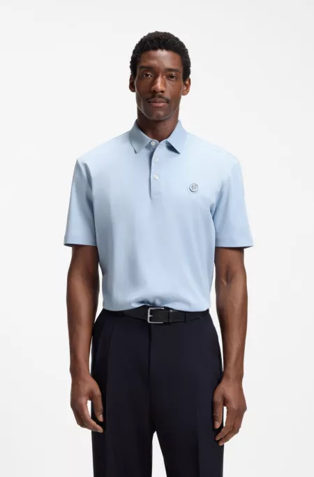 Mercerized-cotton polo shirt with Double B monogram