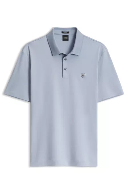 Polo shirt in mercerized cotton with Double B monogram