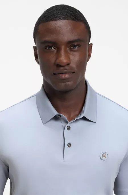 Polo shirt in mercerized cotton with Double B monogram
