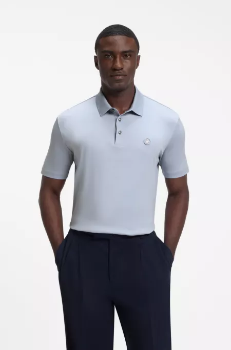 Polo shirt in mercerized cotton with Double B monogram