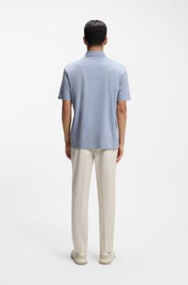 Polo shirt in mercerized cotton with Double B monogram, Light Purple