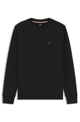 Cotton-blend sweatshirt with Double B monogram, Black