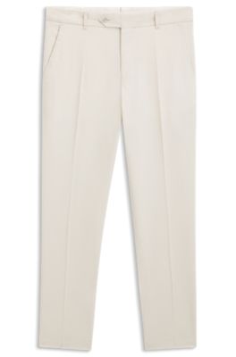 Pantalones tapered fit de tejido el&aacute;stico lavable, Blanco