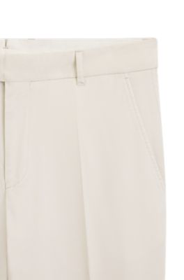Washable tapered-fit trousers in stretch fabric, White